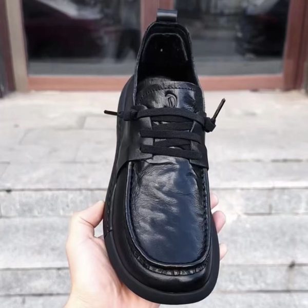 e380b1fdda1d4a5197bbe6b92f865948-goods Men'S Genuine Leather Shoes | Optional Velvet-Non-Slip Slip-Onu002FLace-Up Closure, Breathable Low-Top Design, Thickened Cushioning Eva Insole And Non-Slip Rubber Sole - Suitable For Office All-Season Business Casual Shoes