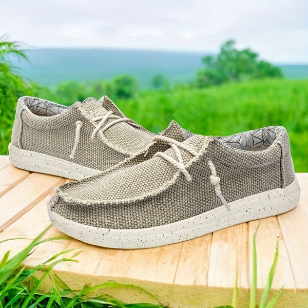 e77a764f1c8c4599be81fafddd76e5ff-goods Men'S Casual Loafers - Stylish And Easy Slip-On Sneakers, Solid Color, Lightweight And Soft Canvas Shoes, Round Toe Design, Equipped with EVA Sole, Suitable for Daily Wear And Leisure, Street Style for All Seasons