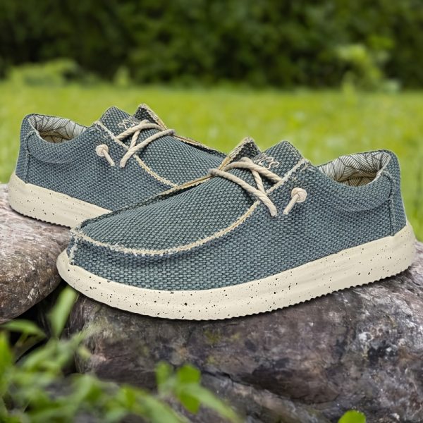 e9f9f65a5dbc4990af80df935974fb12-goods Men'S Casual Loafers - Stylish And Easy Slip-On Sneakers, Solid Color, Lightweight And Soft Canvas Shoes, Round Toe Design, Equipped with EVA Sole, Suitable for Daily Wear And Leisure, Street Style for All Seasons