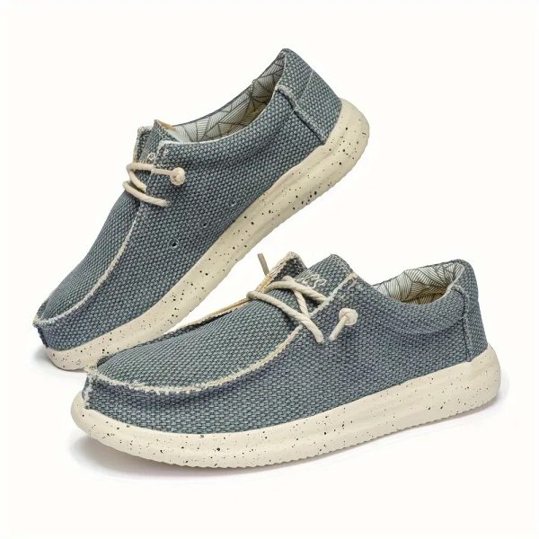 f0de15e8fe6945a4881056bc8e3db53f-goods Men'S Casual Loafers - Stylish And Easy Slip-On Sneakers, Solid Color, Lightweight And Soft Canvas Shoes, Round Toe Design, Equipped with EVA Sole, Suitable for Daily Wear And Leisure, Street Style for All Seasons