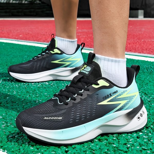 Men'S Carbon Plate Ultra-Light Running Shoes, Breathable Mesh, Non-Slip, Shock-Absorbing Soft Sole, Fashionable And Versatile, Professional Sports Shoes For Students