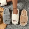 Cozy Fluffy Faux Furry Slippers Suitable for – Warm Soft House Shoes with Open-Toe Platform, Cushioned PVC Sole & Fuzzy Covering, Women Shoes